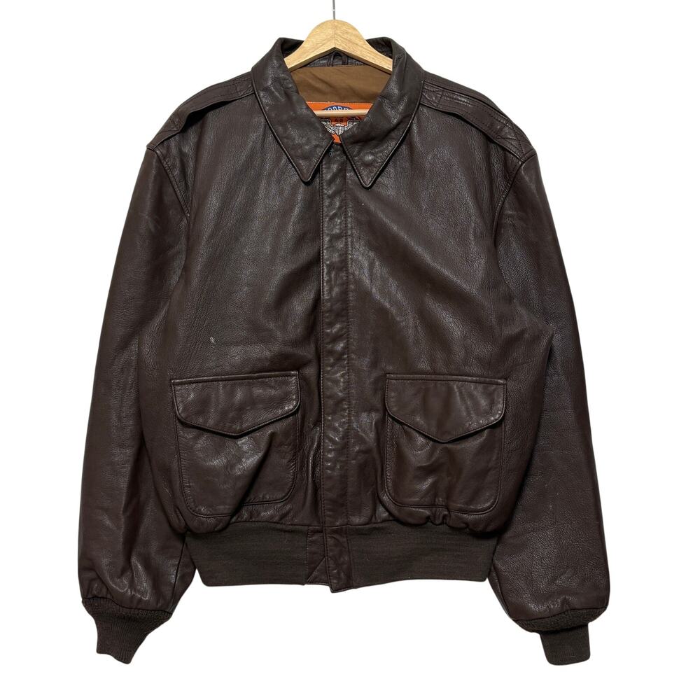 VTG 80’s Cooper Type A-2 Leather Flight Goatskin Bomber Jacket Men’s 44R Brown